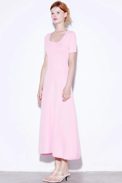 Silk U-neck Knit Dress