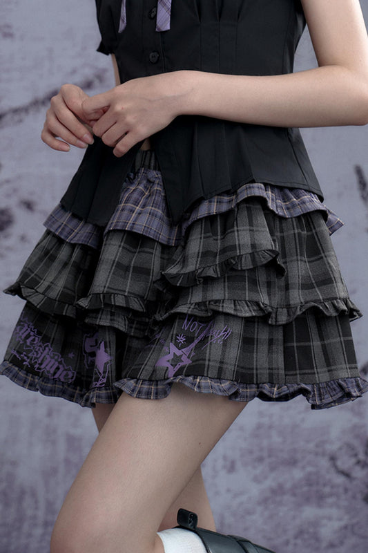 Maiden Check Cake Skirt