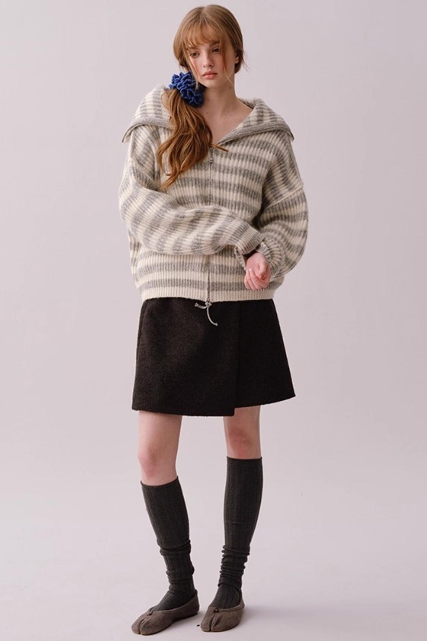 Heavy Wool Diagonal Skirt
