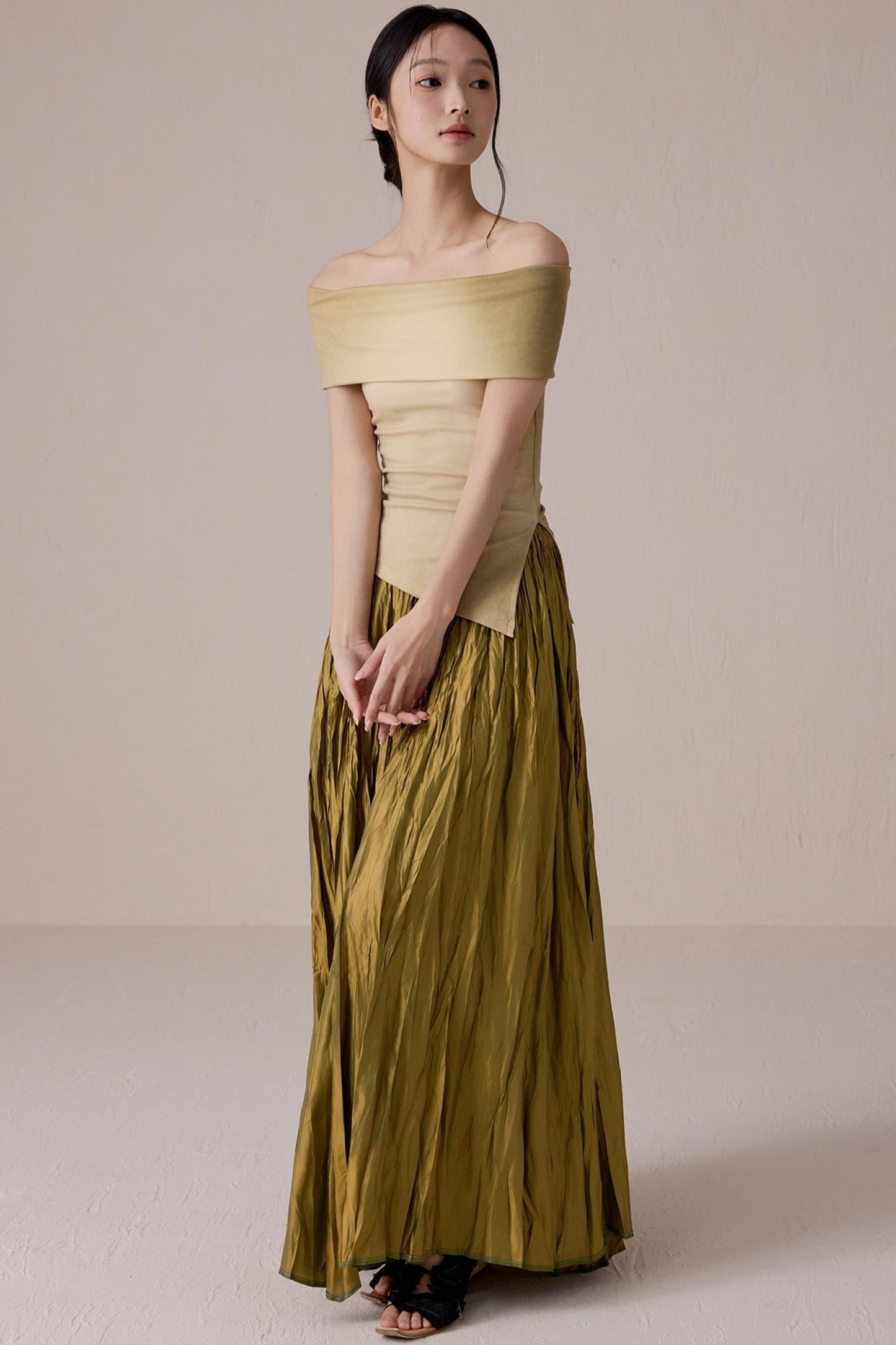 Pleated Fairy Bustier with A-line Swing Skirt