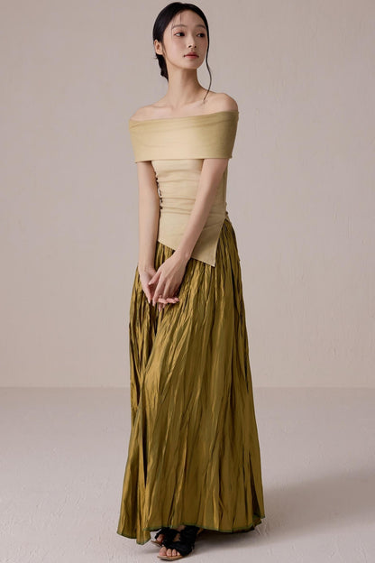 Pleated Fairy Bustier with A-line Swing Skirt