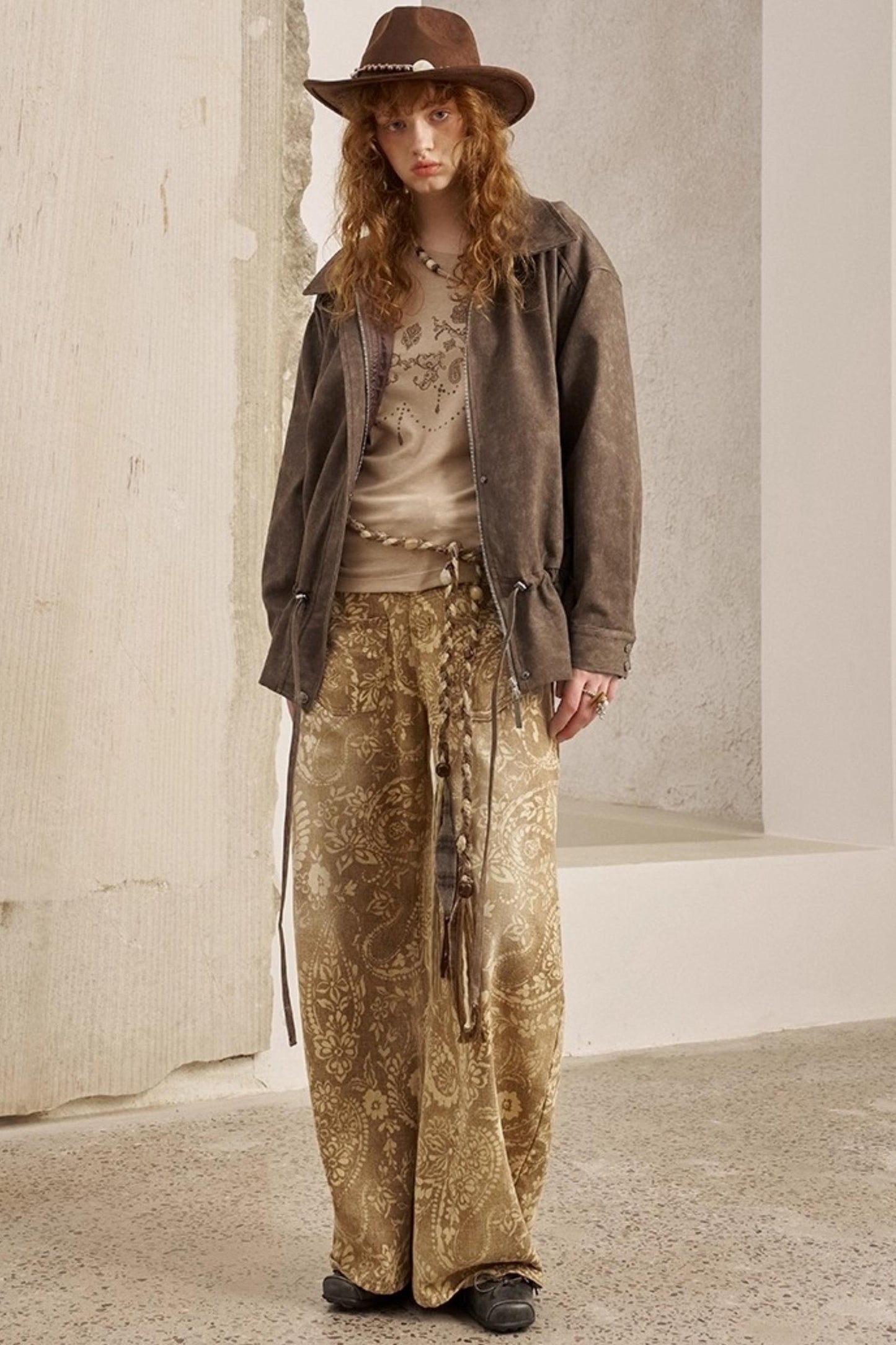 Drawstring Pleats Waist Jacket