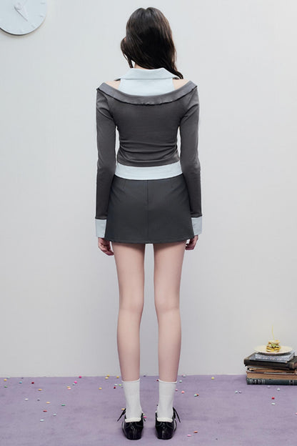 Cut Detail Slim Knit Top