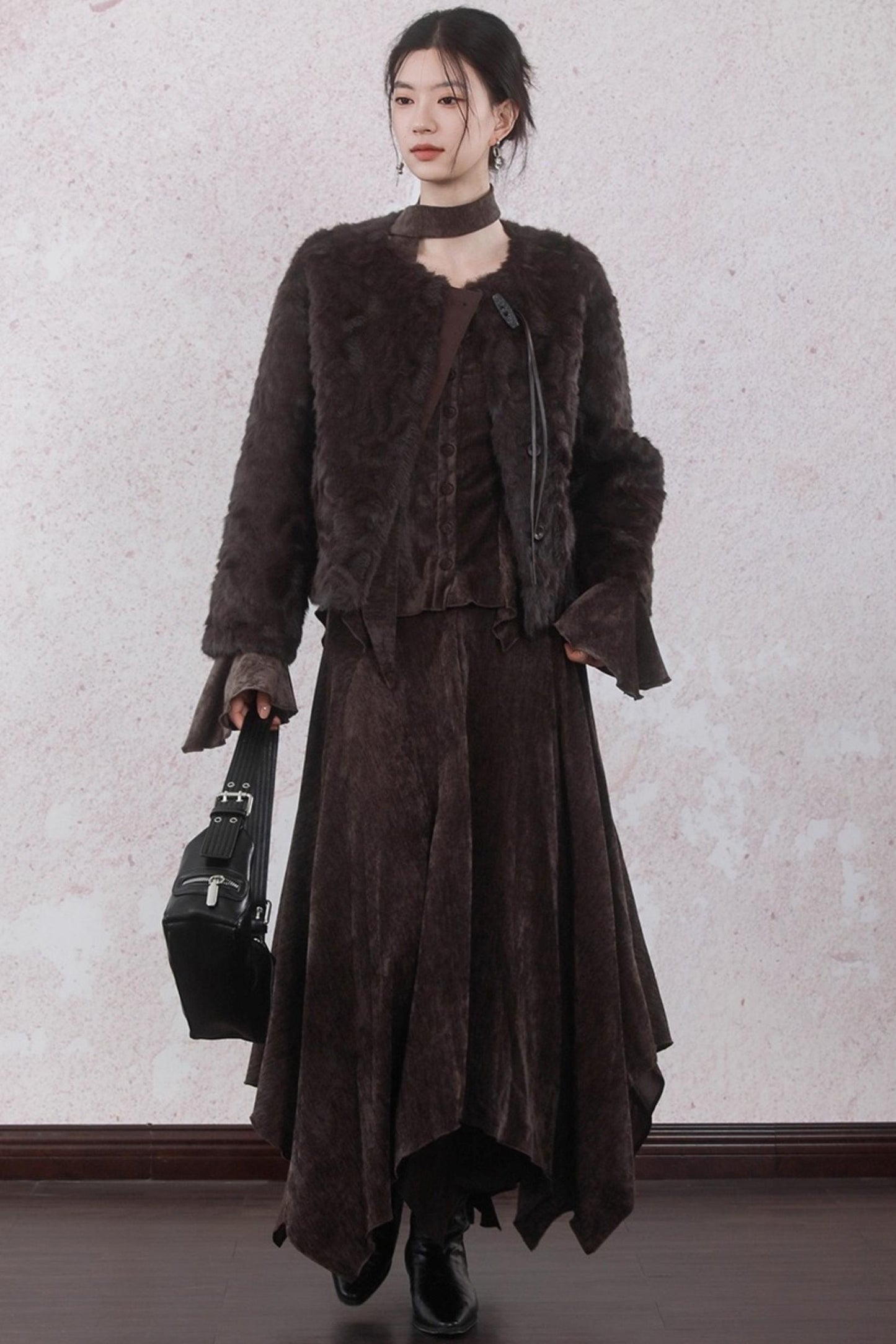 Winter Velvet Top Skirt Set-Up