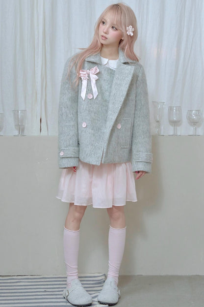 Pleated Lace Pink Skirt