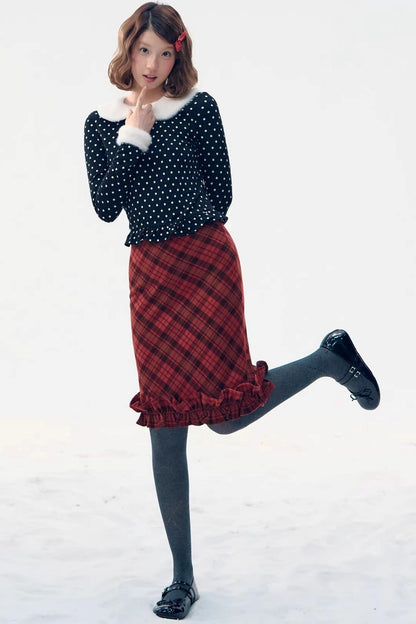 Fair Isle Polka Dot Knit Top