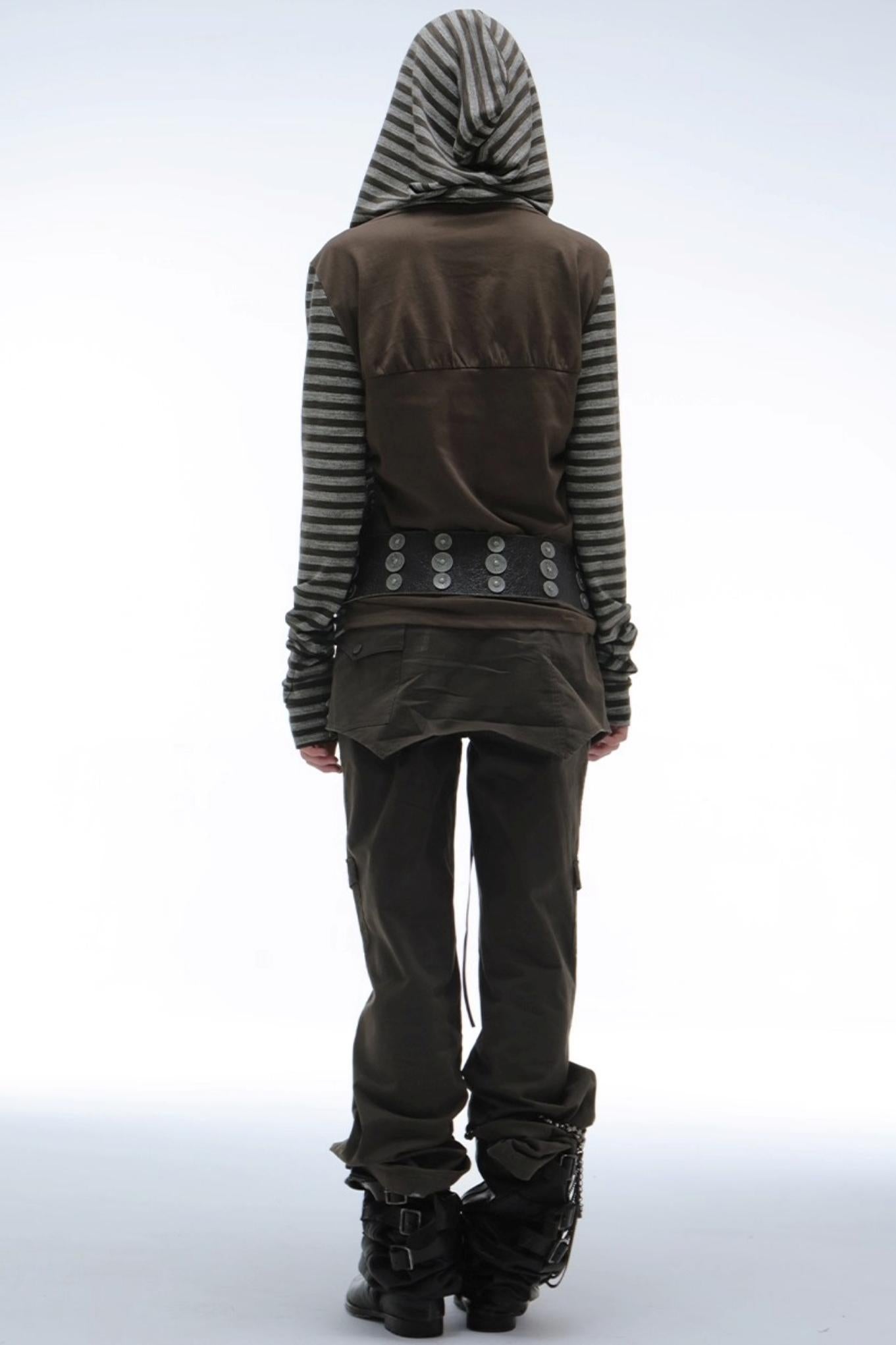 Long Sleeve Patchwork Zip Hooded Jacket