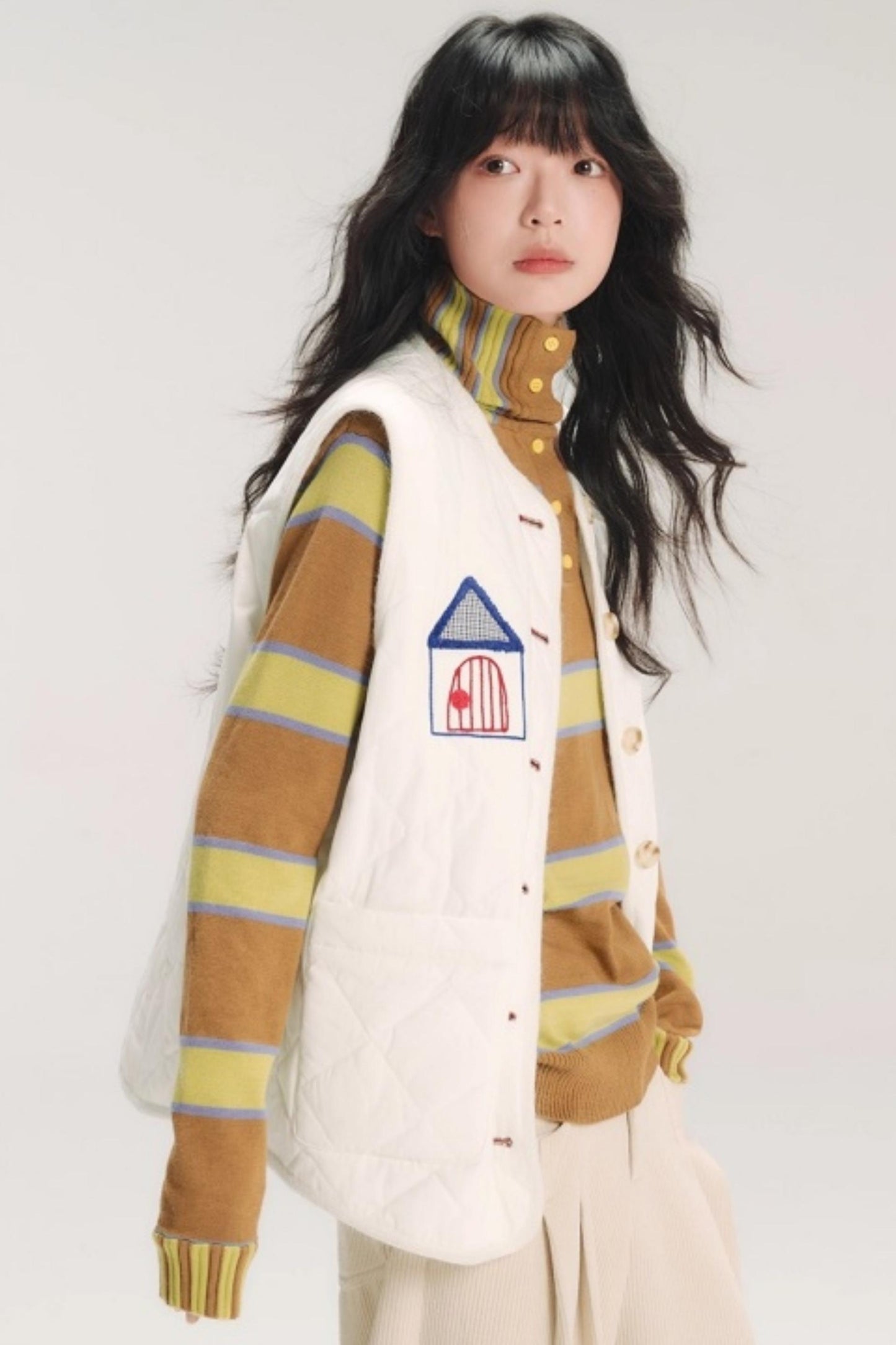 Colorful Patchwork Cotton Vest