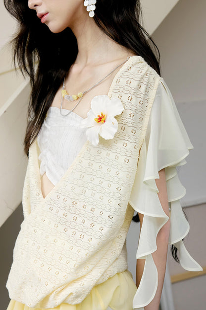 Yellow Stripe Knit Top