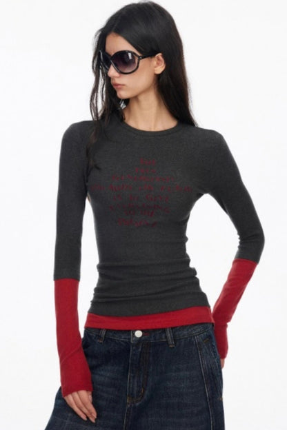 Layered Letter Print T-Shirt