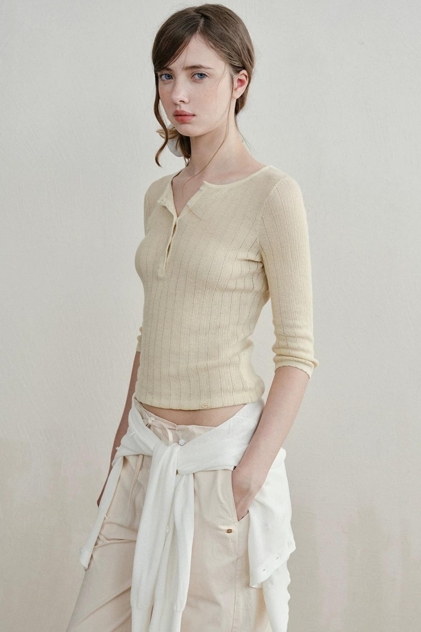 Minimalist Knit Henry Top