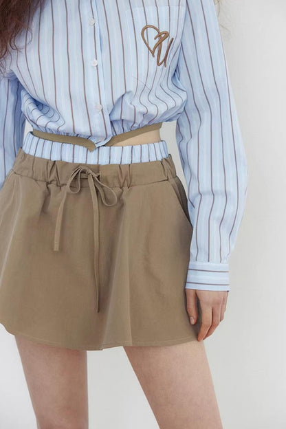 Blue Striped Heart Shirt Set-Up