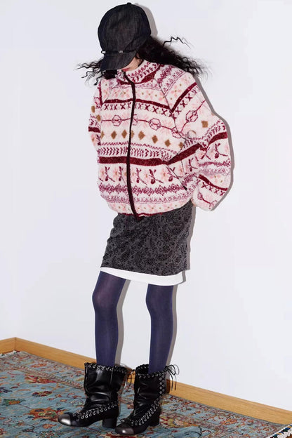 Retro Paisley Sweater Skirt Set-Up