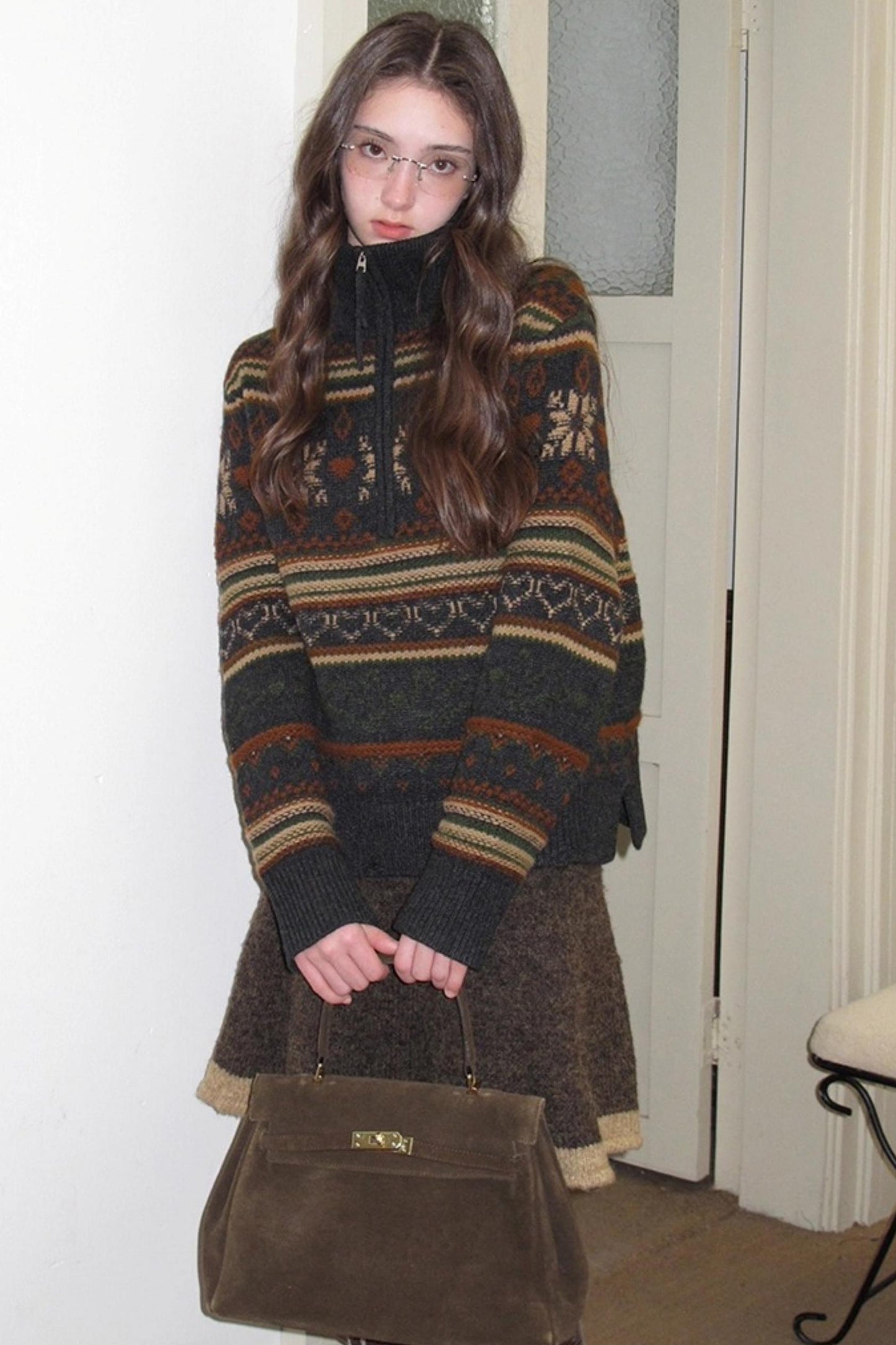 Vintage Wool Fair Isle Sweater Set-Up