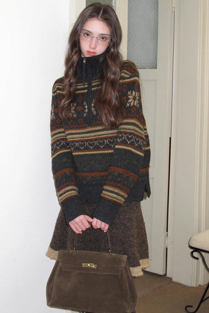 Vintage Wool Fair Isle Sweater Set-Up