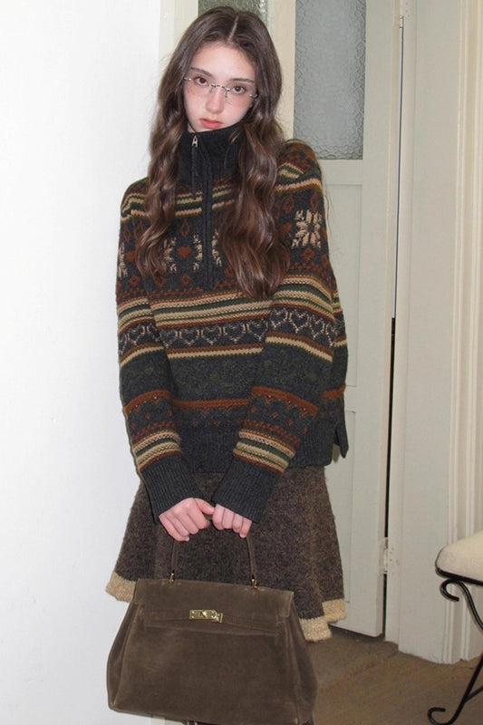 Vintage Wool Fair Isle Sweater Set-Up