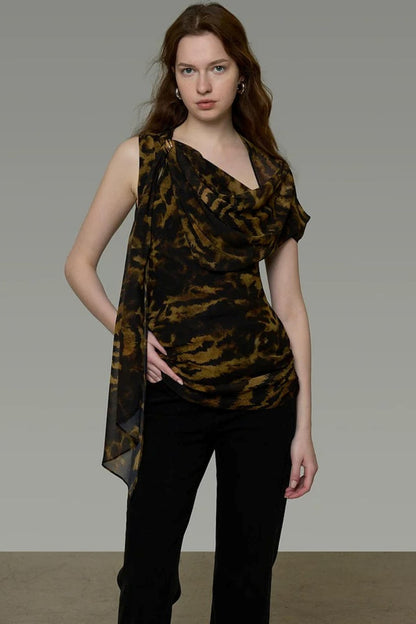 Leopard Off-Shoulder Blouse