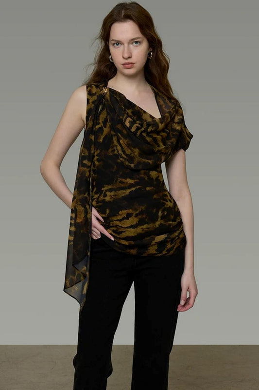 Leopard Off-Shoulder Blouse