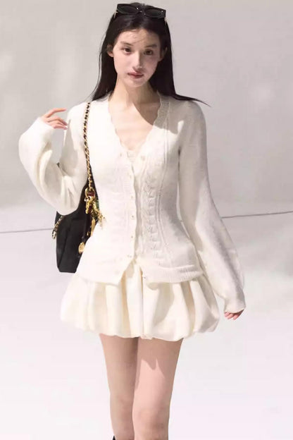 Obscure V-Neck Knitted Cardigan