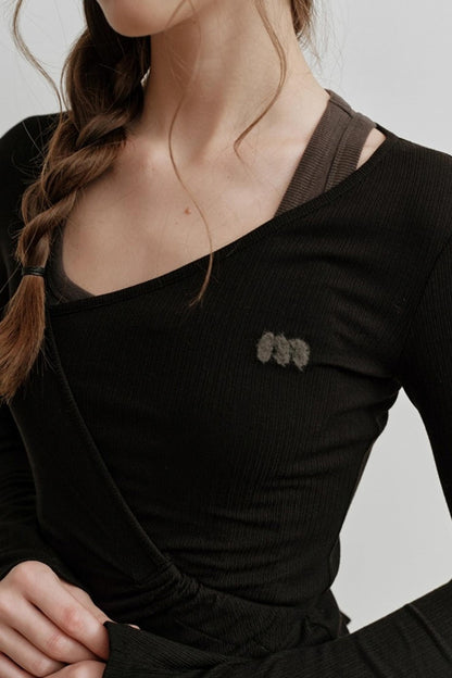 Embroidered Long-Sleeved Knitwear Top