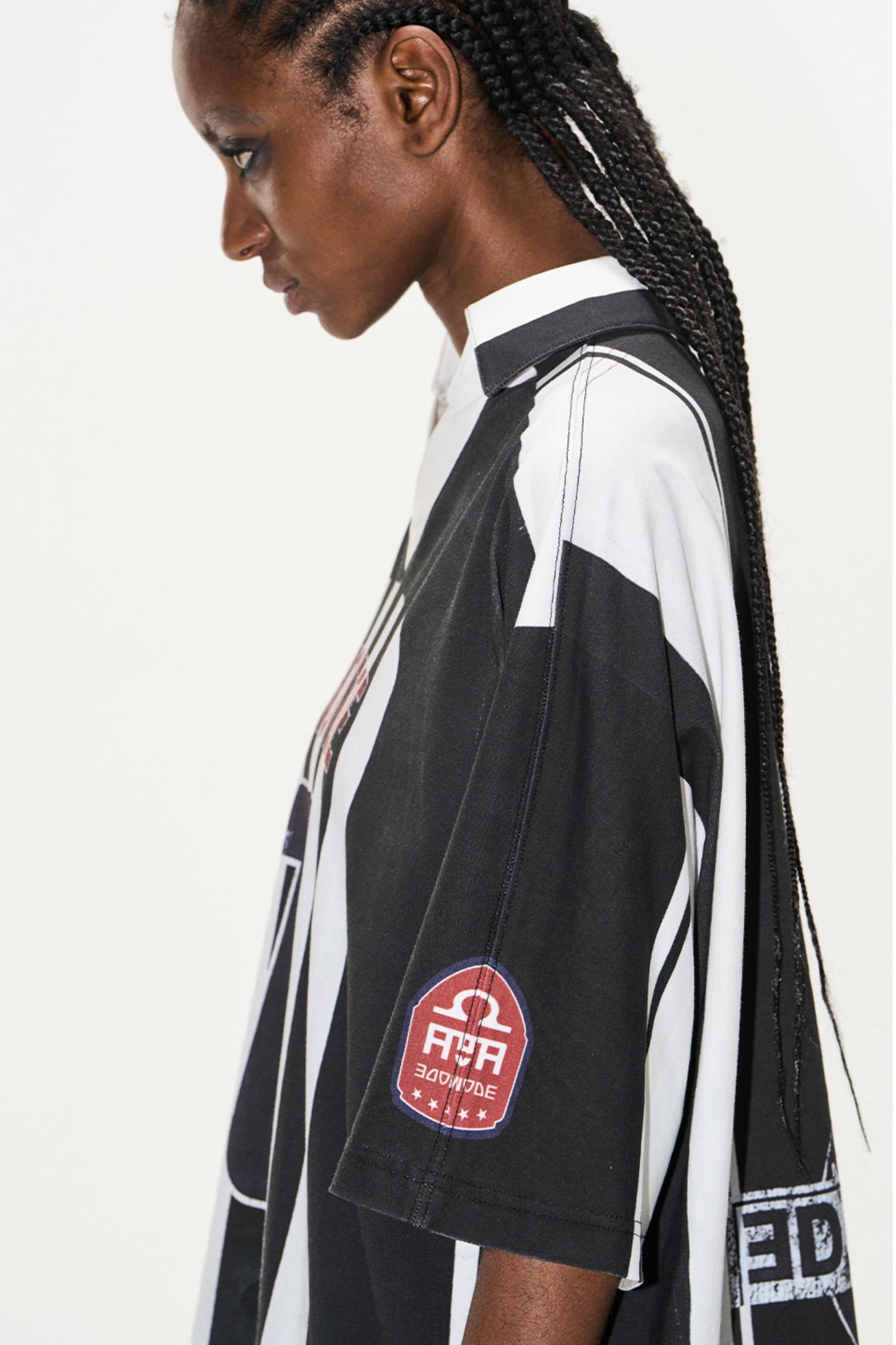 Striped V-Neck Polo Tee