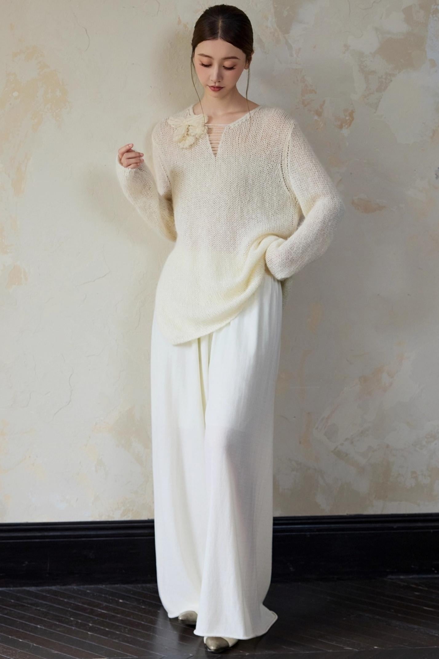 Casual Drape Wide-Leg Pants