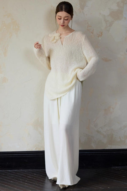 Casual Drape Wide-Leg Pants