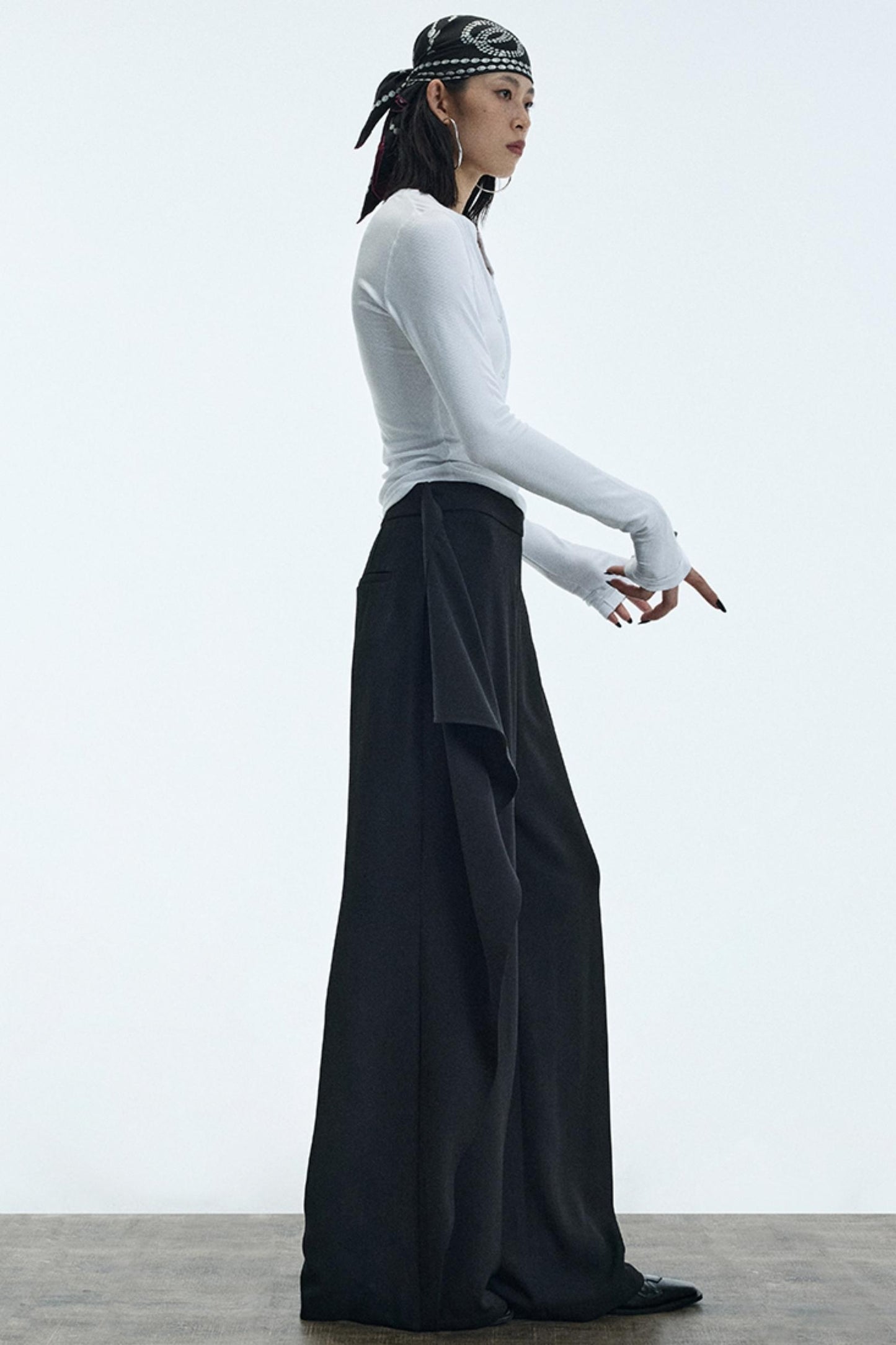 Asymmetrical Black Winter Pants