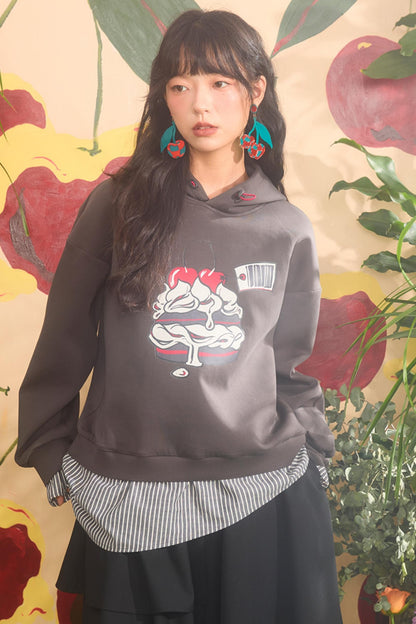 Vintage Cherry Hooded Top