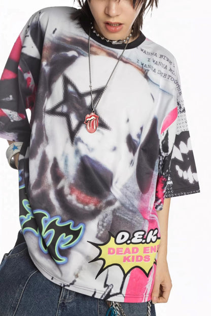 Graffiti Print Oversized T-Shirt
