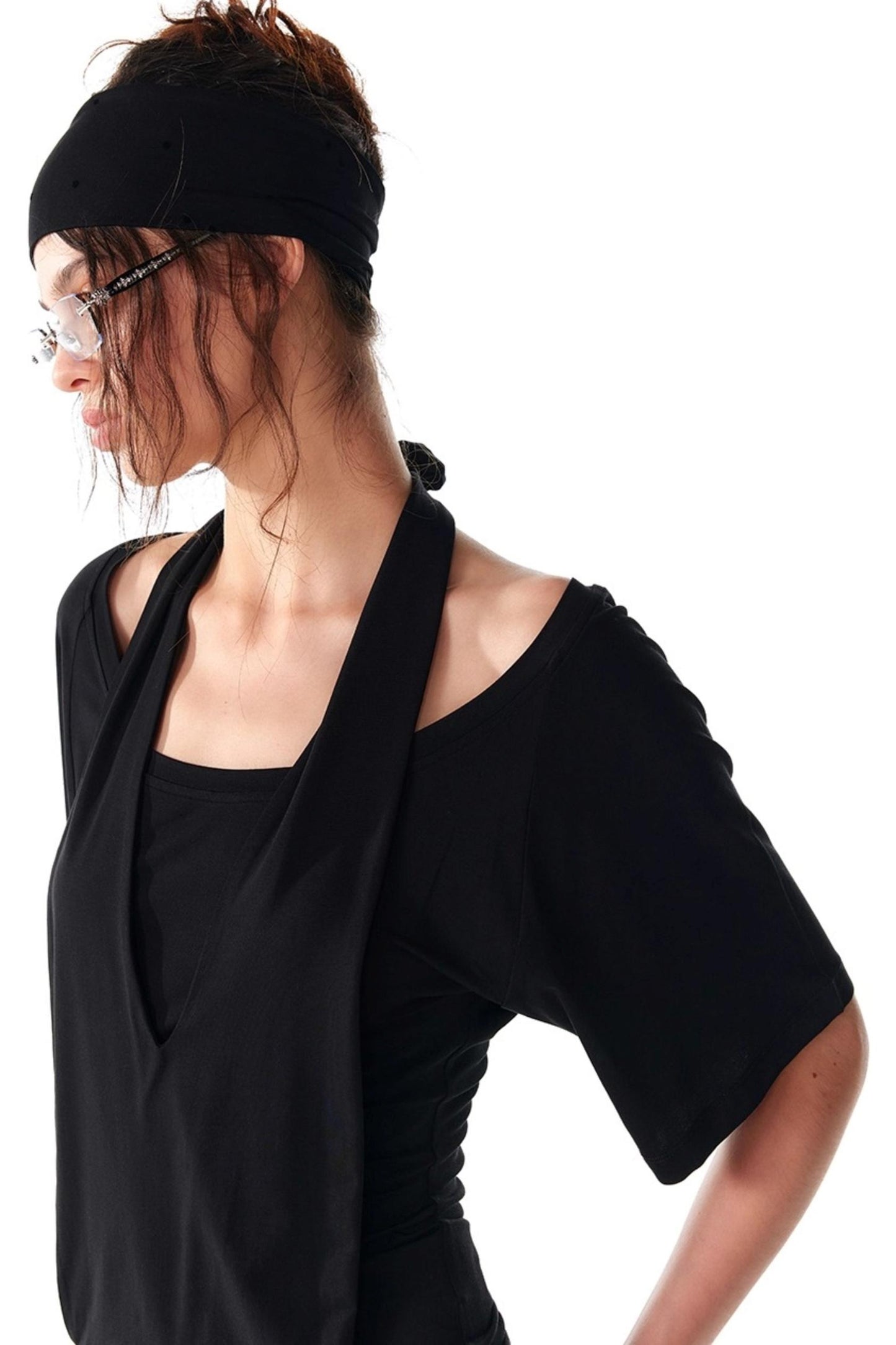 Soft Skin-Friendly Halterneck Stretch T-Shirt