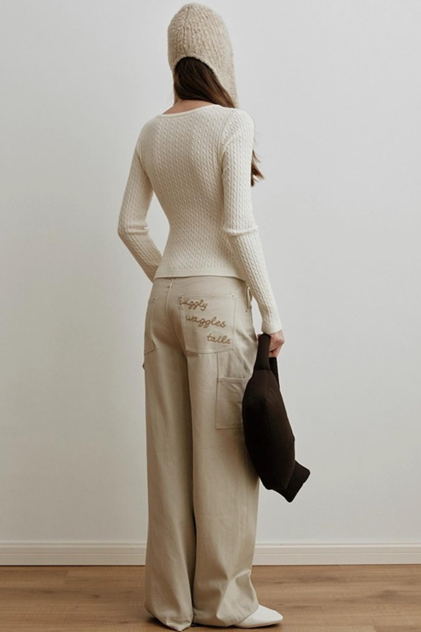 Embroidered Airy Drapey Pants
