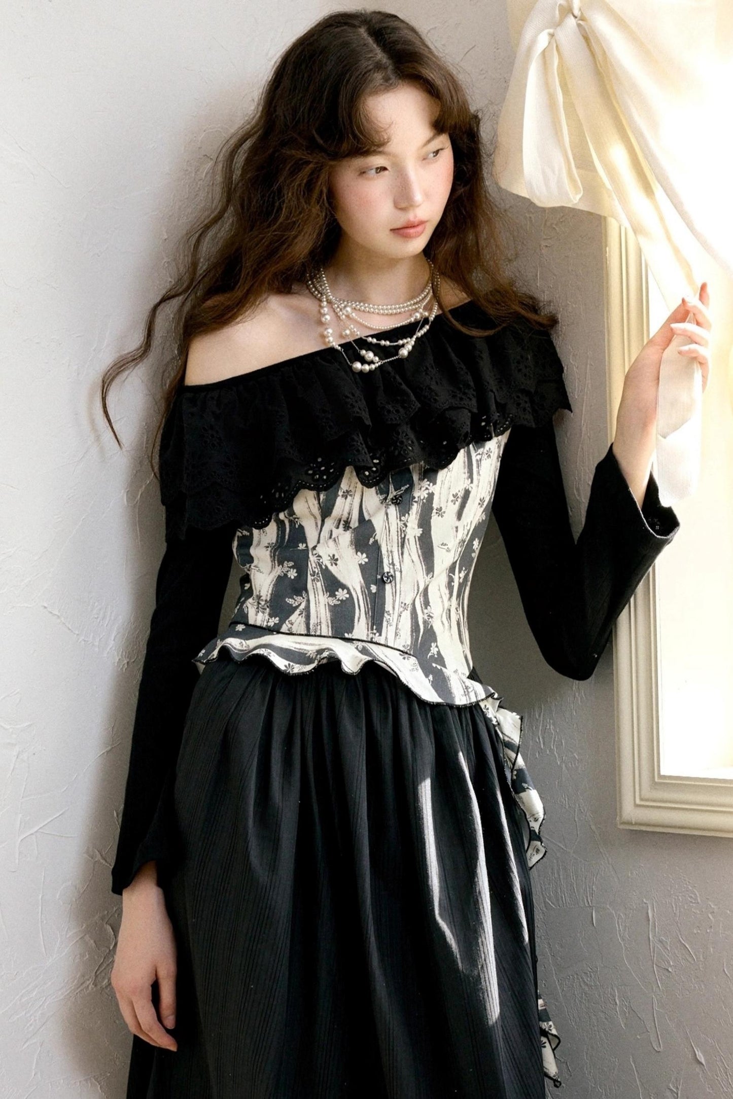 Vintage Shoulder Flower Bud Dress