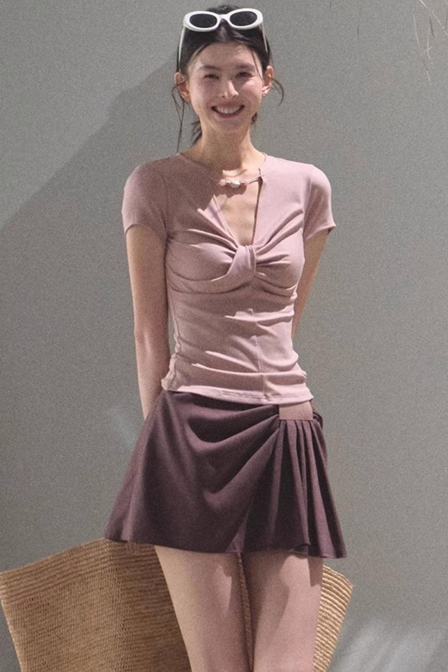 V-Neck Beaded T-Shirt