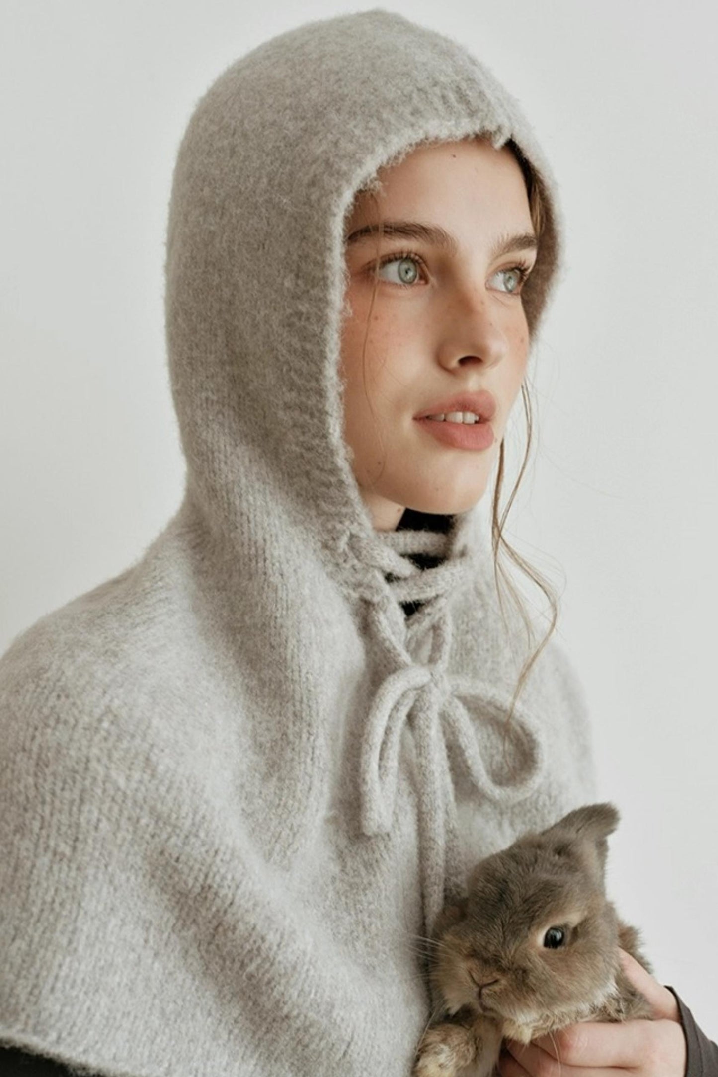 Pearl Gray Knit Cape