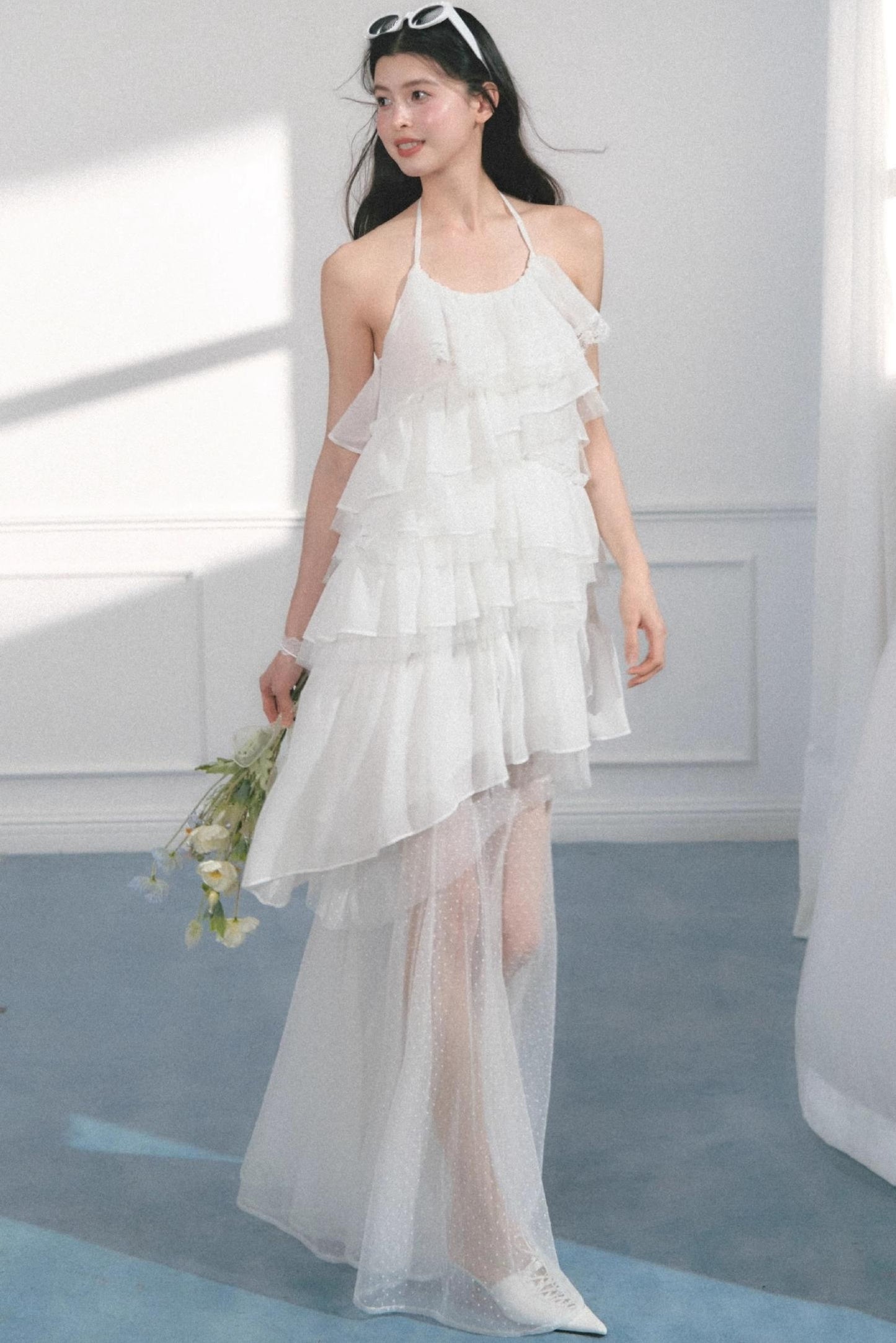 Summer Mesh Slip Dress With Skirt Set-Up