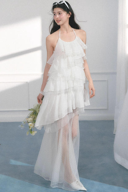 Summer Mesh Slip Dress With Skirt Set-Up