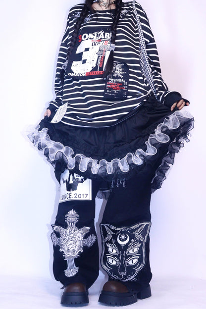 Punk Retro Denim Pants