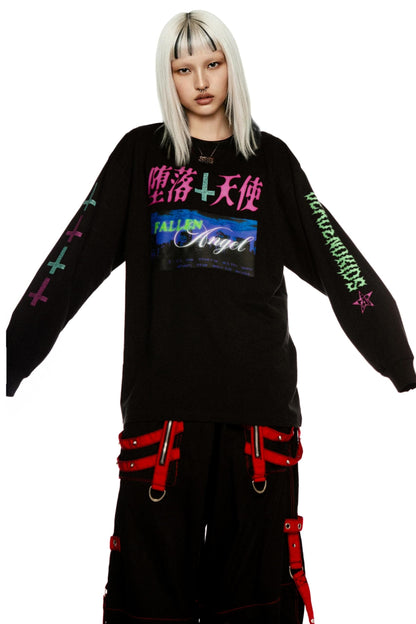 Fallen Angel Print Retro Top