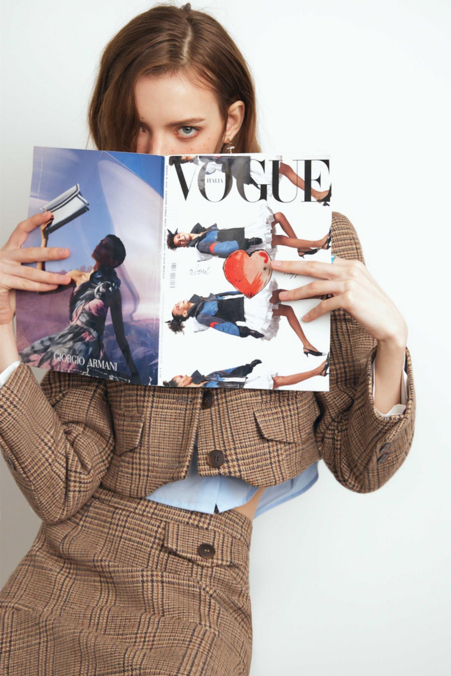 Brown Checked Tweed Jacket