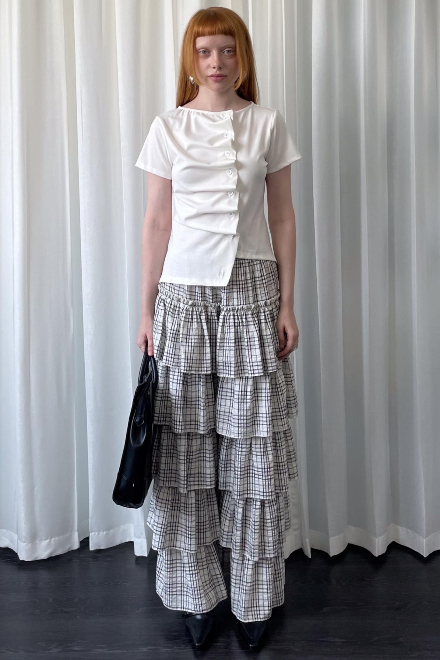 Plaid Wide-Leg Pants