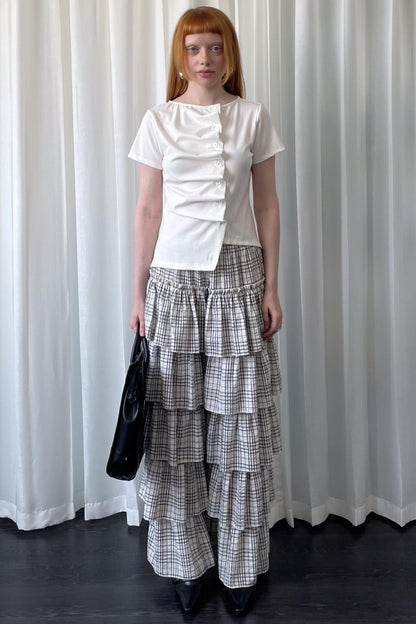 Plaid Wide-Leg Pants