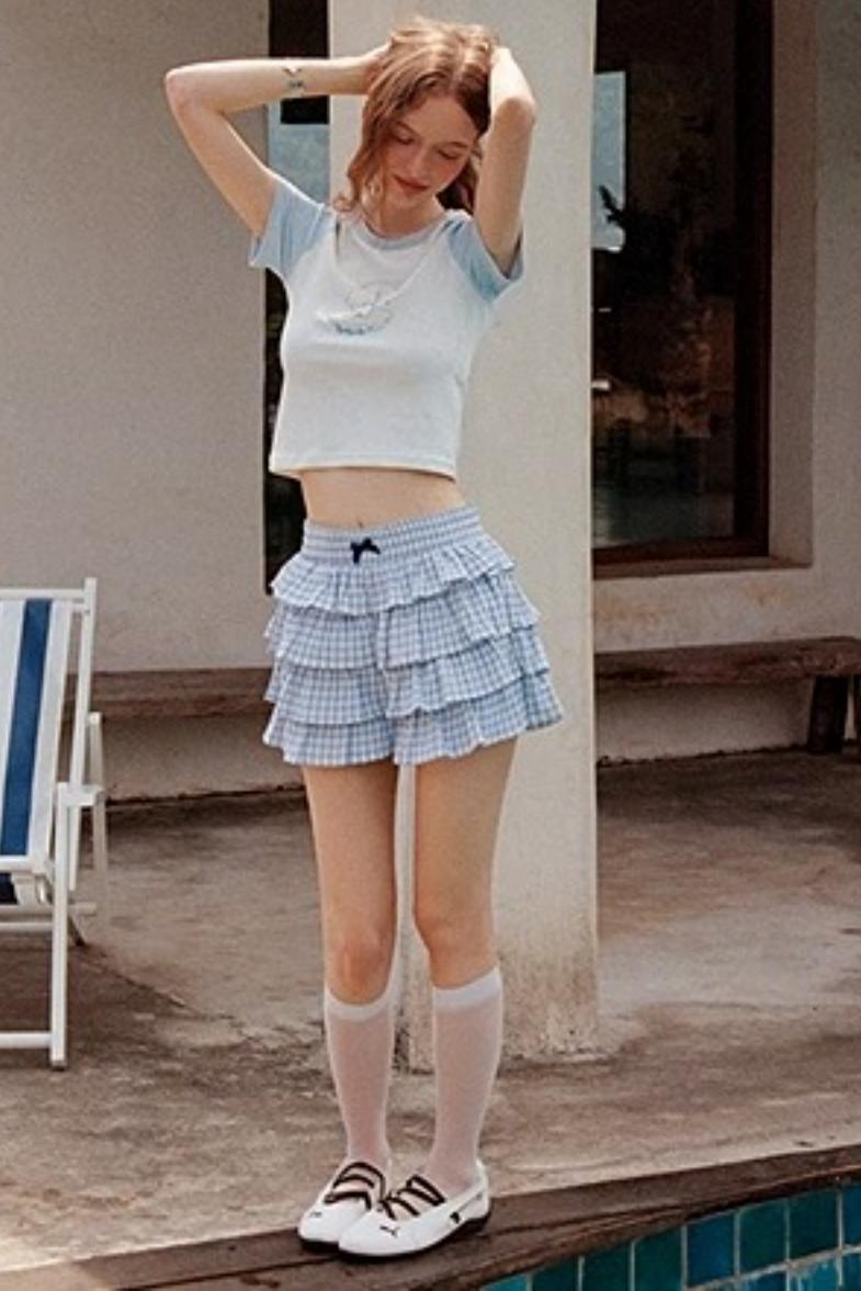 Blueberry Tiered Shorts