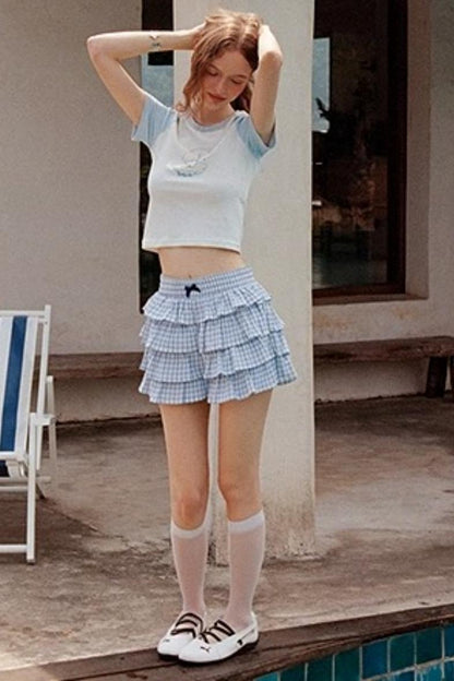 Blueberry Tiered Shorts