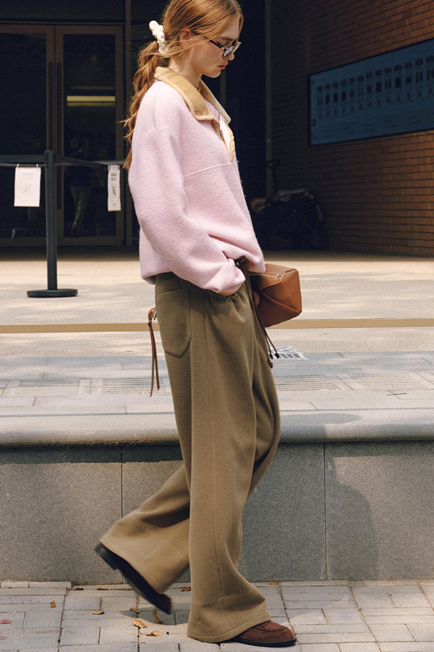 Pink Embroidery Fleece Top
