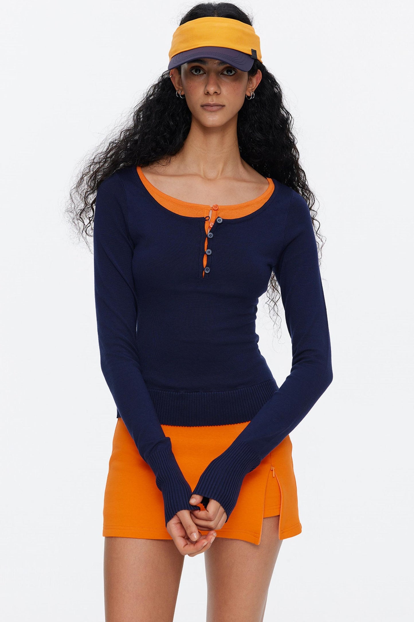 Lyocell Tencel Color-Blocked Sweater