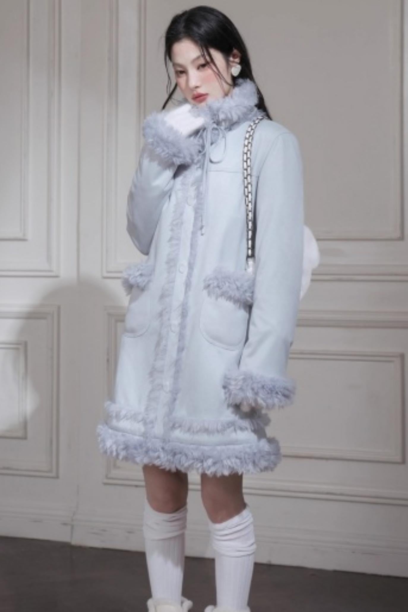 Misty Suede Fur Coat