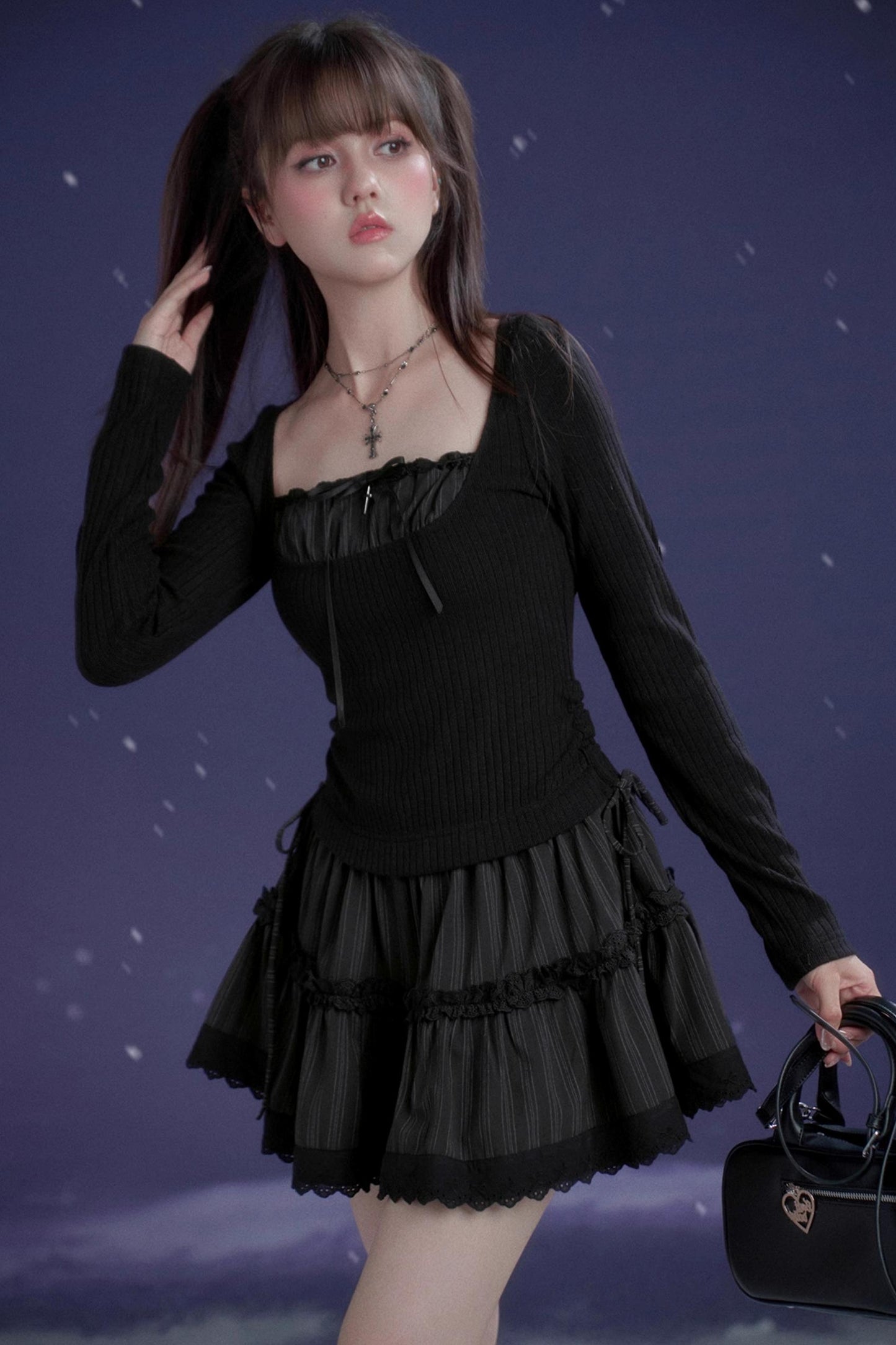 Midnight Waltz Waist-Cinching Dress