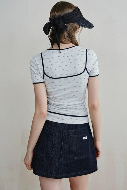 Retro Denim A-Line Skirt
