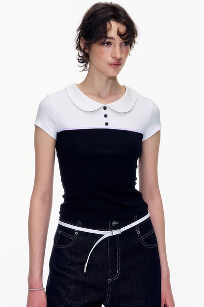 Polo-Top mit Puppenkragen